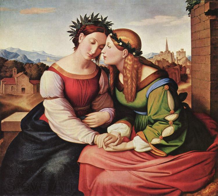Overbeck, Johann Friedrich Italia and Germania (shulamith and Mary) (mk09) Spain oil painting art